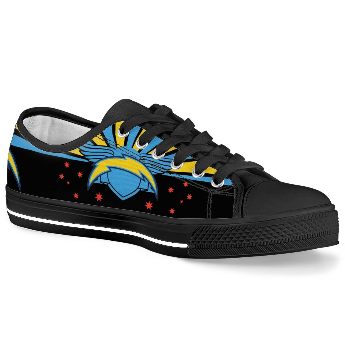Men's Los Angeles Chargers Low Top Canvas Sneakers 005